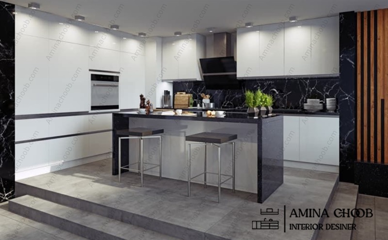 کابینت هایگلاس سفید مشکلی