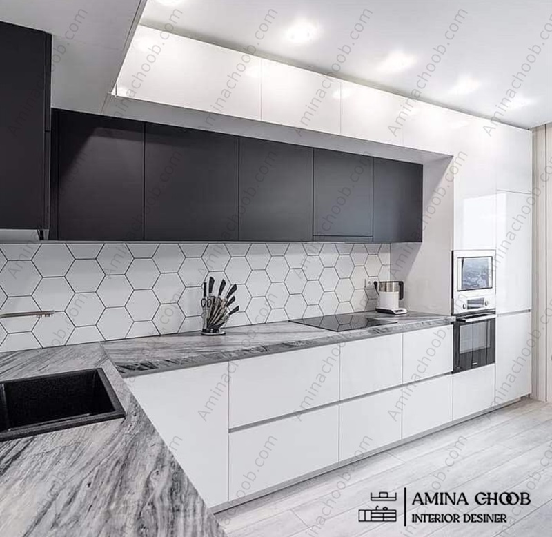 کابینت هایگلاس سفید مشکلی