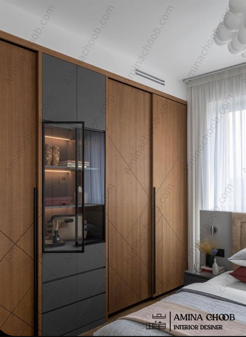 کمد دیواری ریلی آینه ای