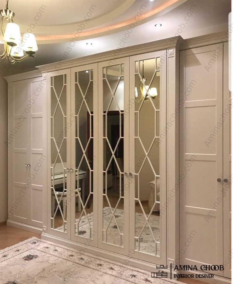 کمد دیواری ریلی آینه ای