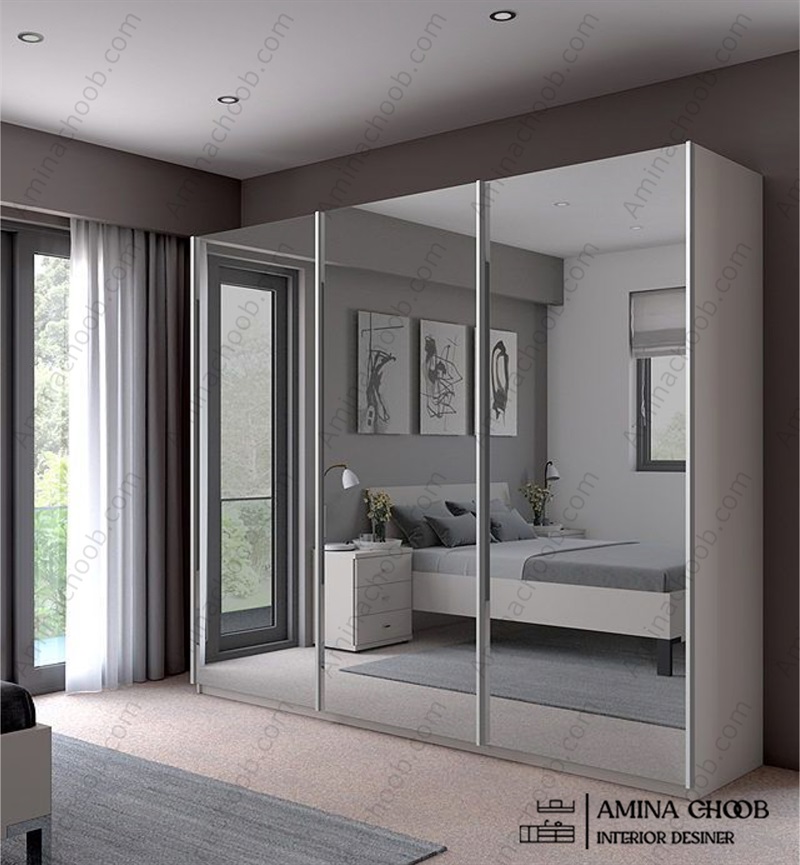 کمد دیواری ریلی آینه ای