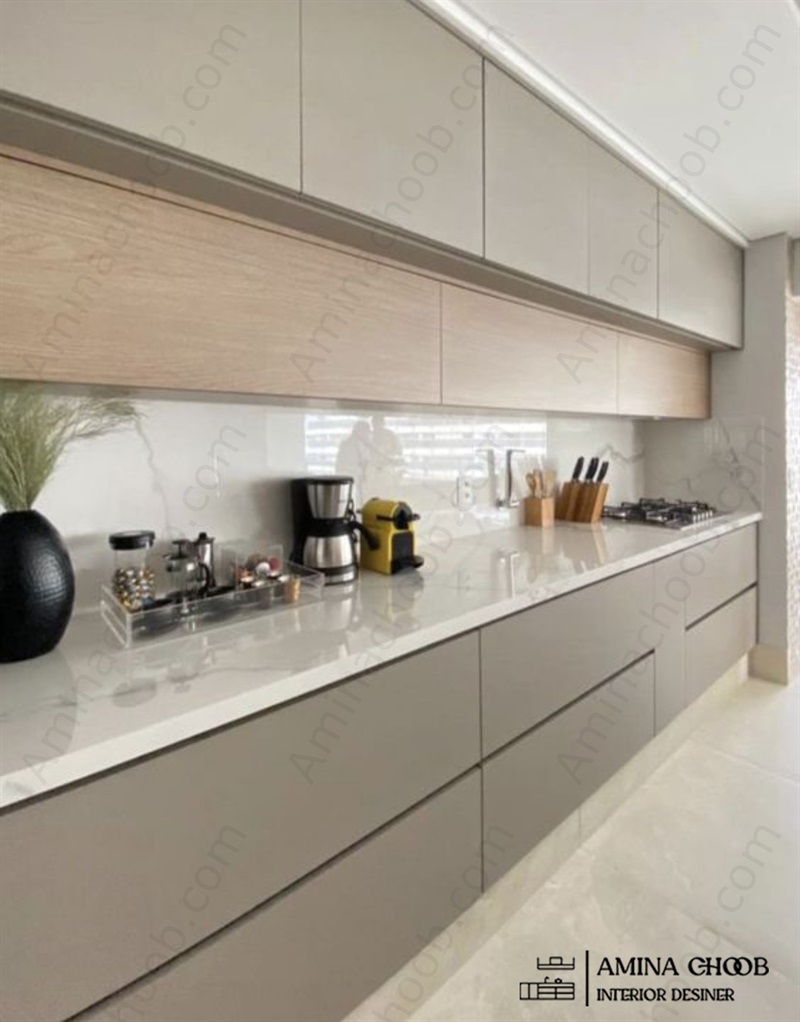 کابینتهای آشپزخانه با ترکیب امدیاف و هایگلاس