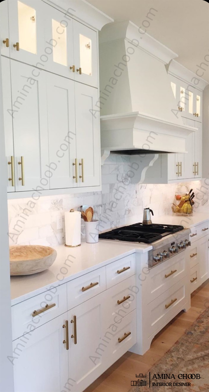 کابینت نئوکلاسیک سفید صدفی