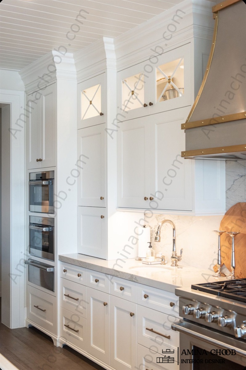 کابینت نئوکلاسیک سفید صدفی