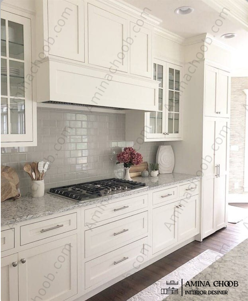 کابینت نئوکلاسیک سفید صدفی