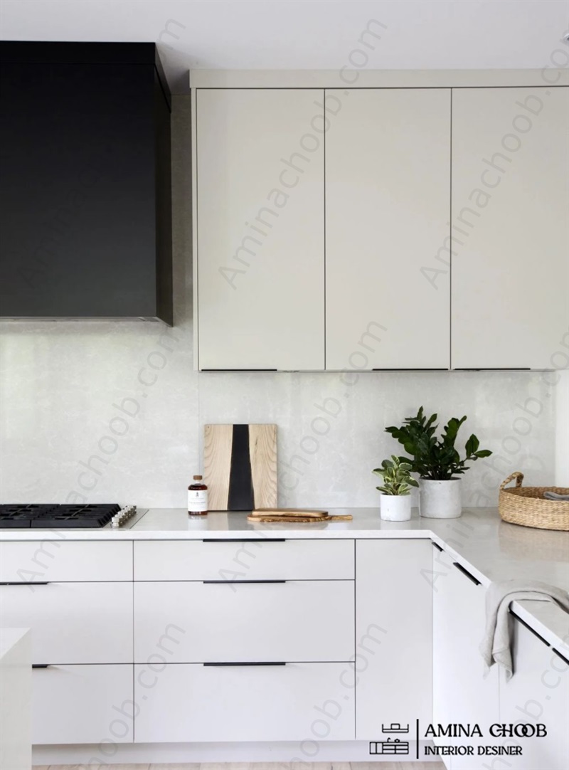 تاج کابینت هایگلاس رنگ کرم