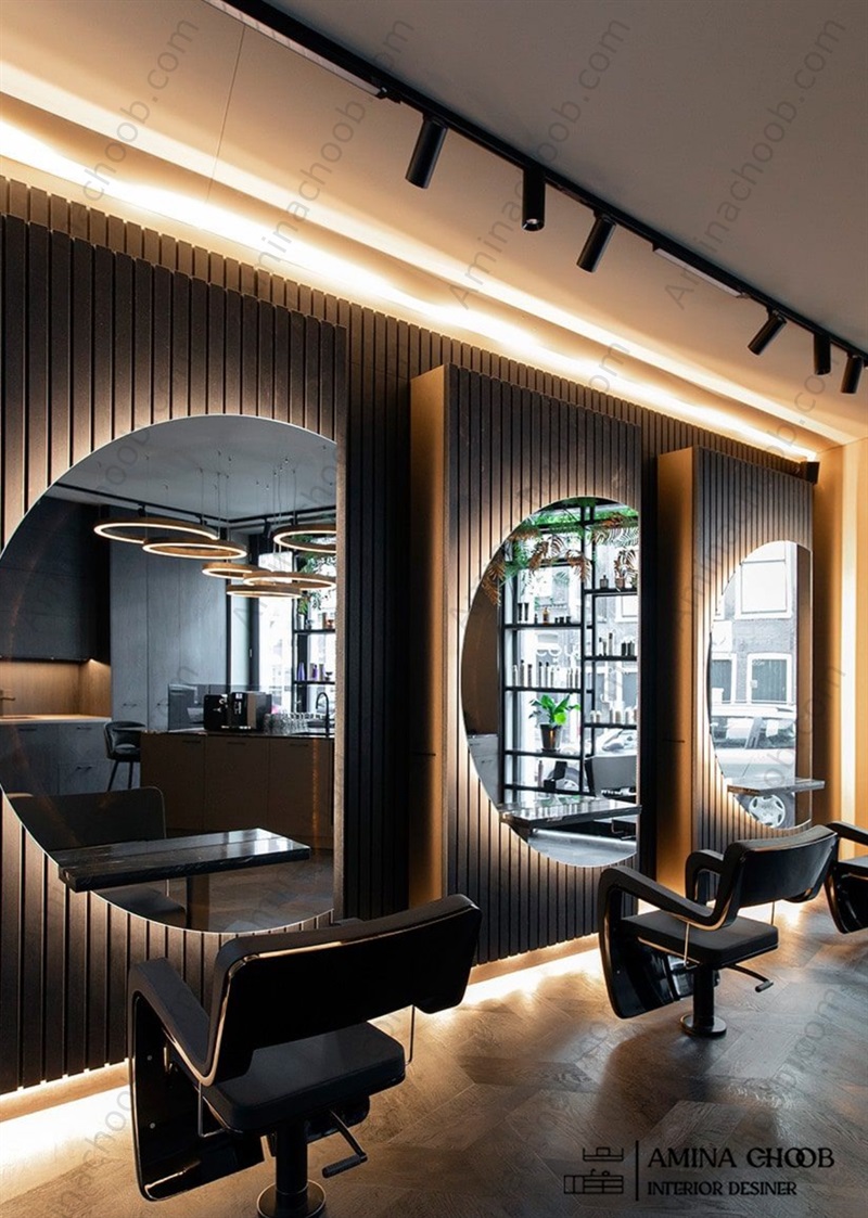 دکور آرایشگاهی به همراه آیینه