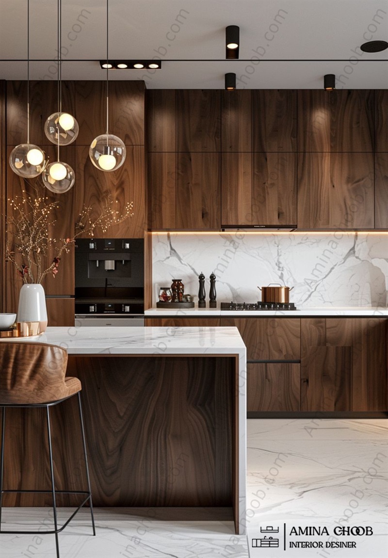 بازسازی آشپزخانه و استفاده از کابینت دورنگ