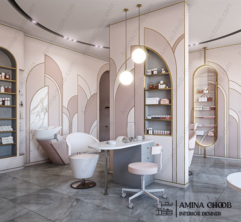 دکور گلبه ای برای آرایشگاه زنانه