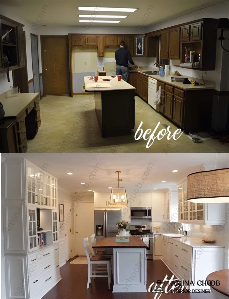 بازسازی آشپزخانه - عکس قبل و بعد