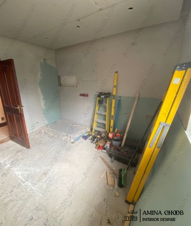 بازسازی دیوار و کف اتاق خواب