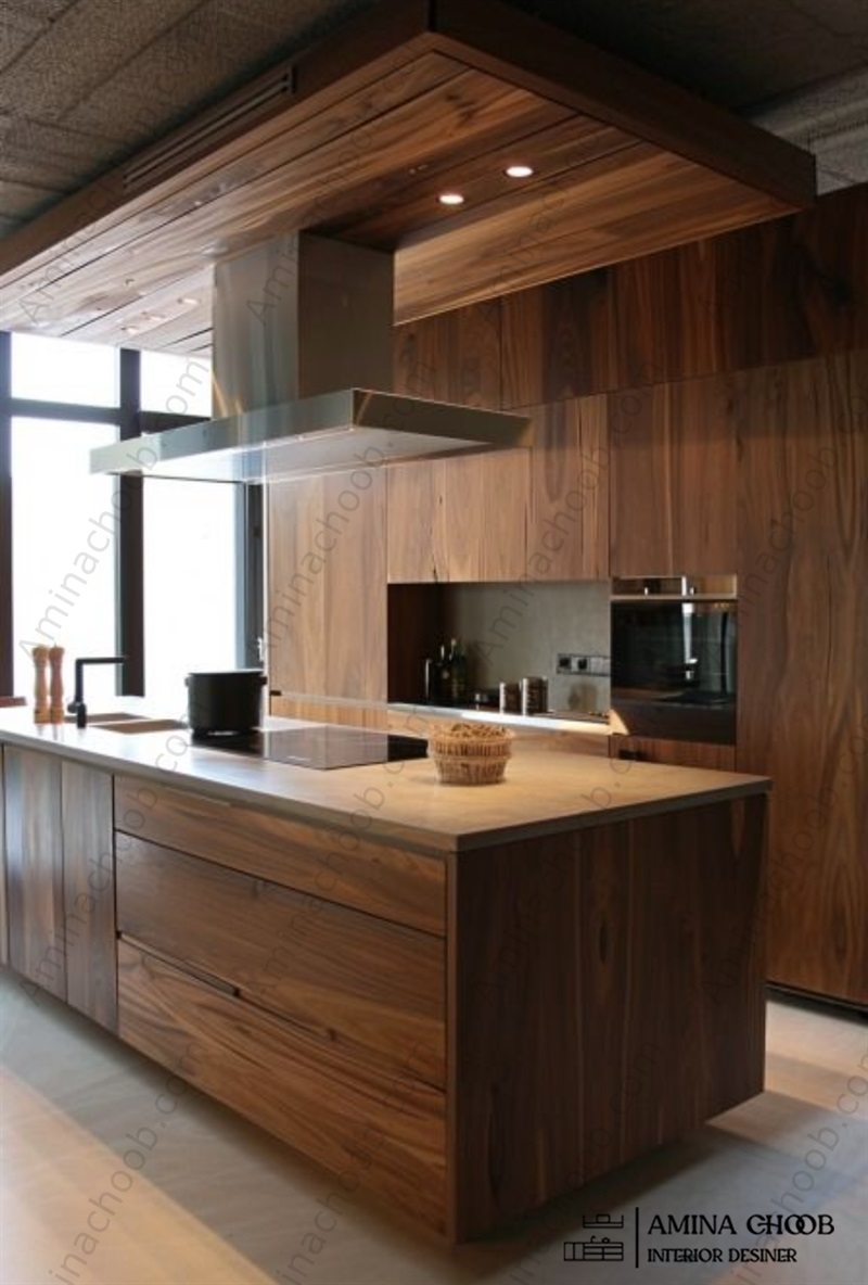 بازسازی آشپزخانه - کابینت طرح چوب