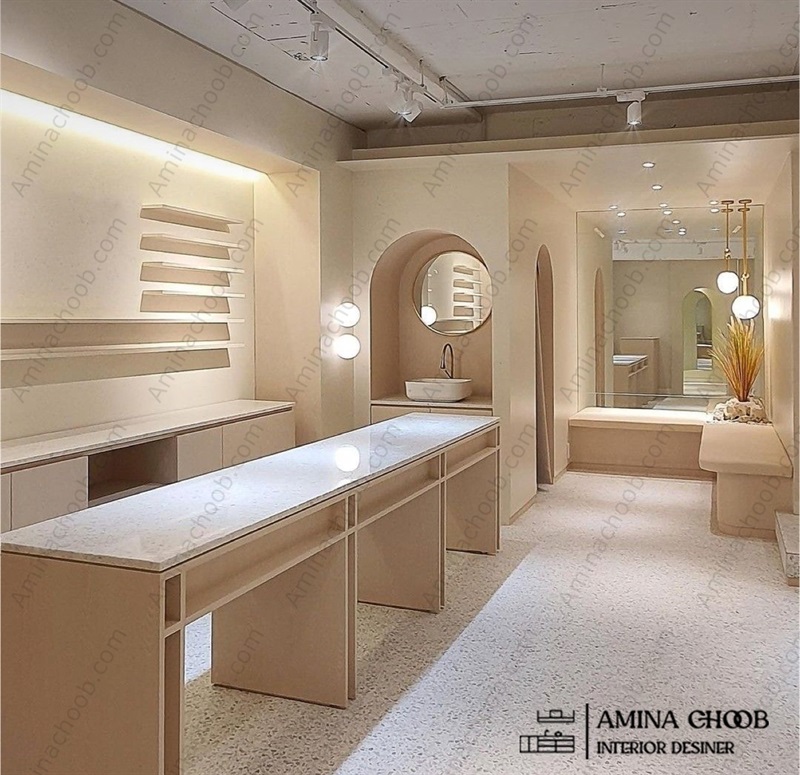 دکور کرم رنگ برای آرایشگاه