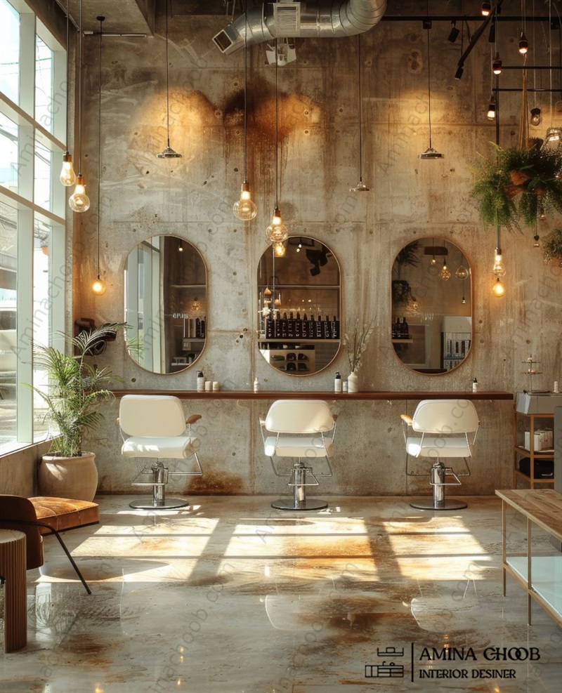 دکور آرایشگاه به همراه آیینه