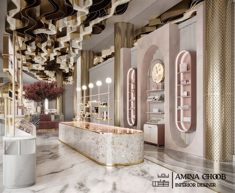 دکور آرایشگاه صورتی