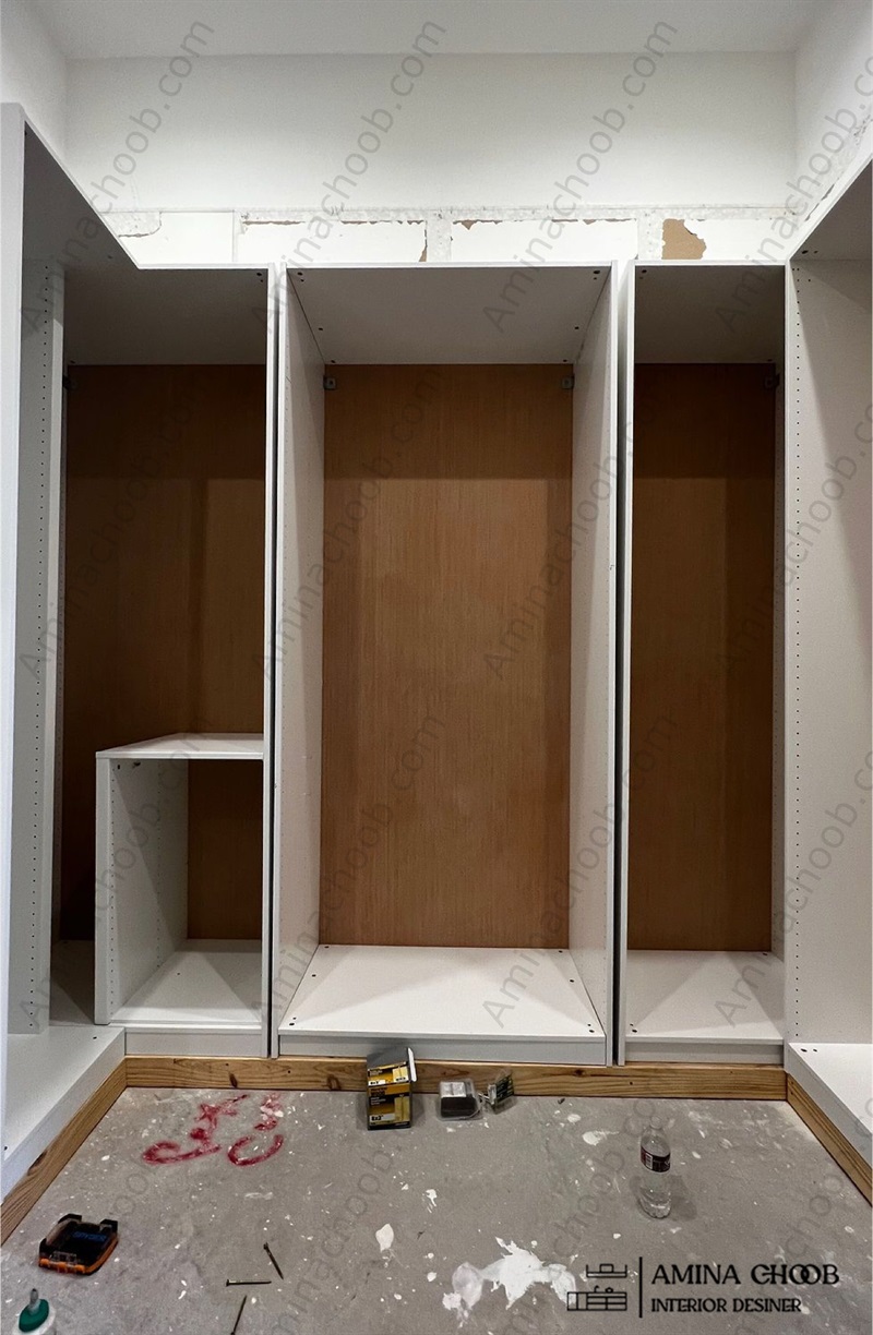 بازسازی اتاق خواب و نصب کلوزت در حین اجرا