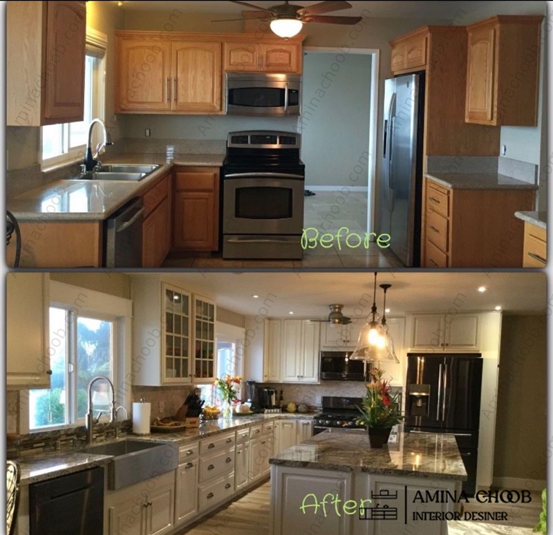 قبل و بعد بازسازی آشپزخانه کلاسیک