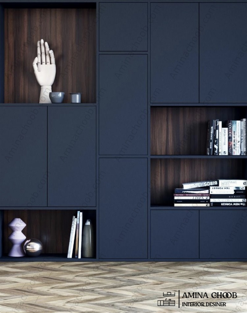 کمد دیواری روکش PVc و روکش چرم