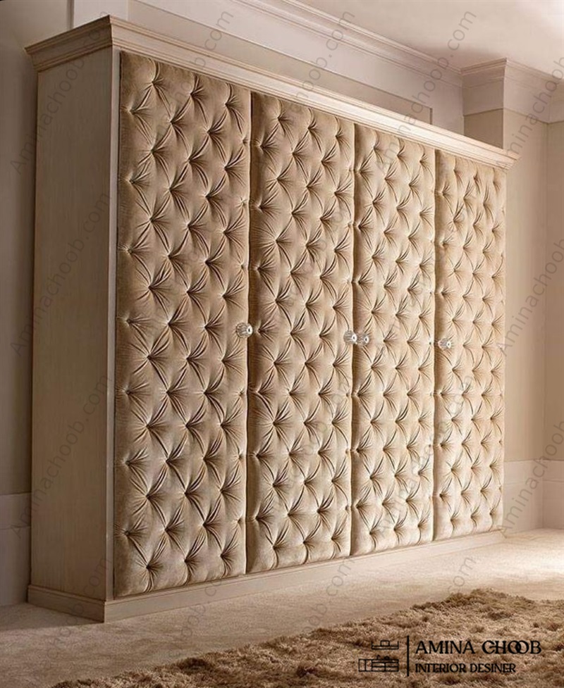 کمد دیواری روکش PVc و روکش چرم