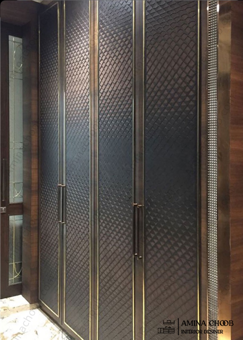 کمد دیواری روکش PVc و روکش چرم