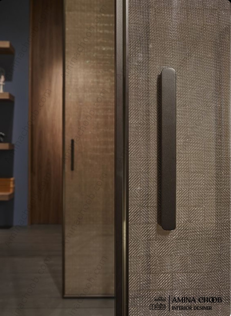 کمد دیواری روکش PVc و روکش چرم