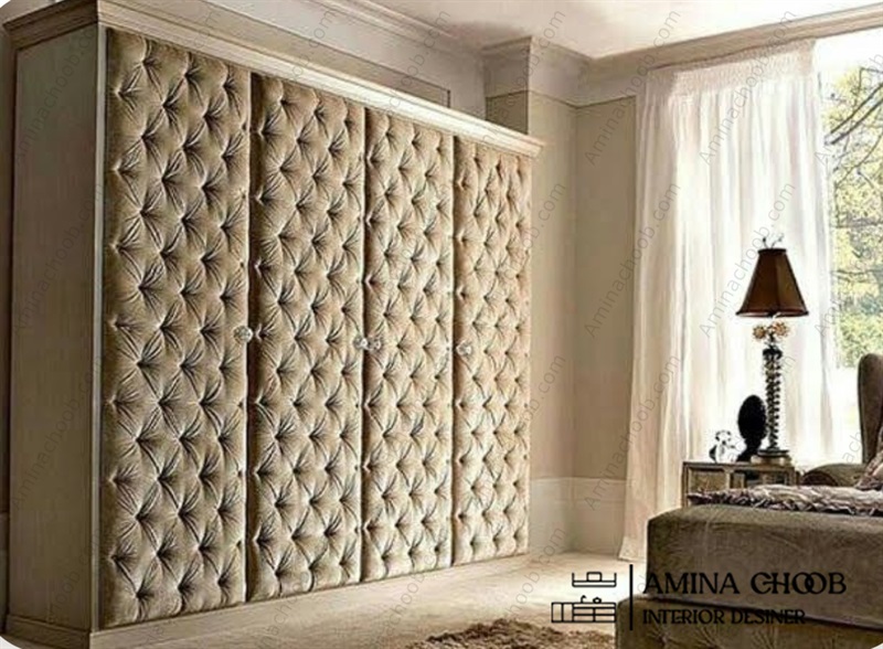 کمد دیواری روکش PVc و روکش چرم