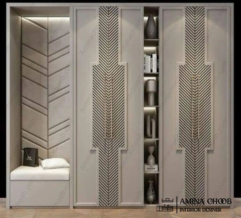 کمد دیواری روکش PVc و روکش چرم