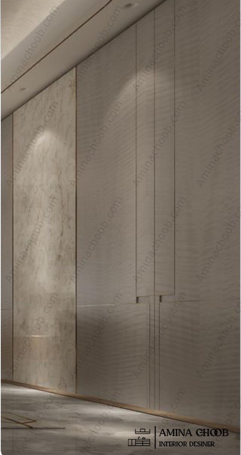 کمد دیواری روکش PVc و روکش چرم