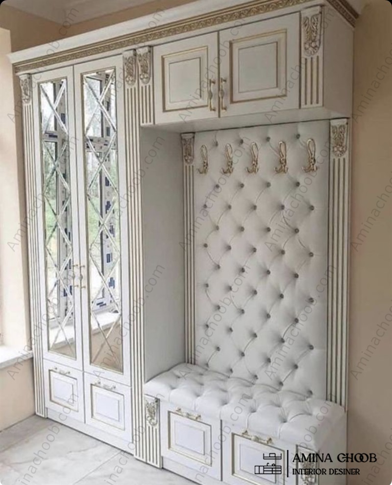 کمد دیواری روکش PVc و روکش چرم