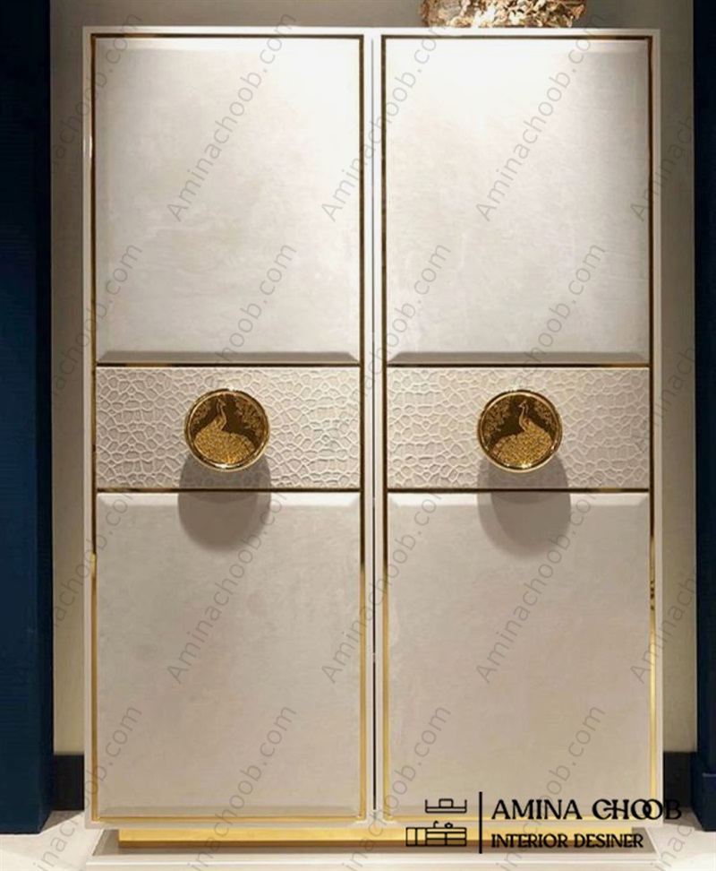 کمد دیواری روکش PVc و روکش چرم