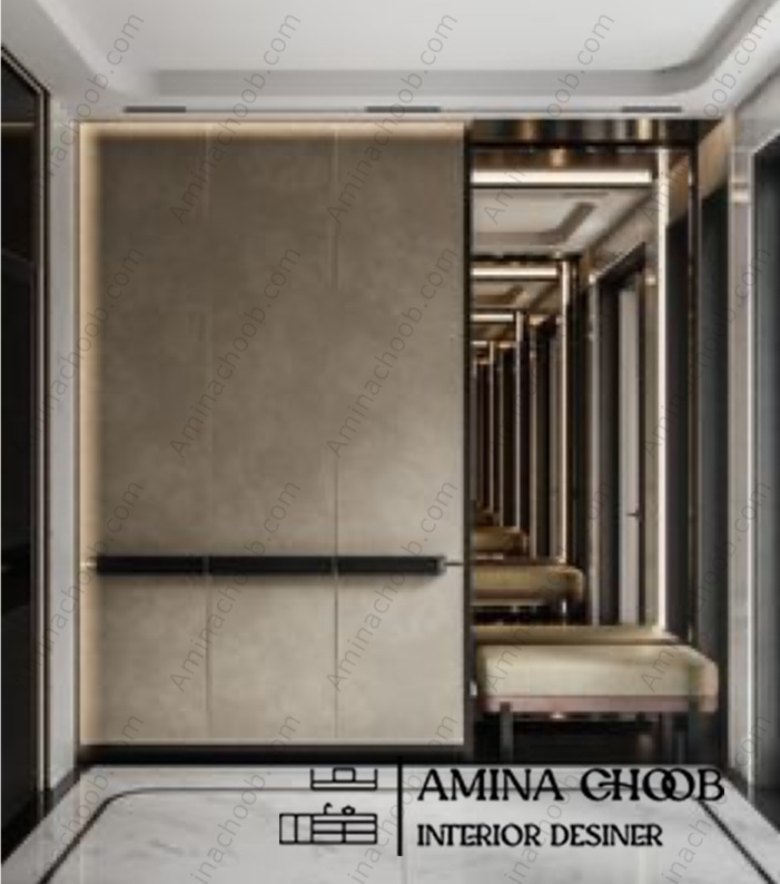 کمد دیواری روکش PVc و روکش چرم