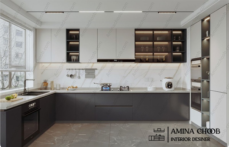 کابینت روکش PVC و روکش چرم