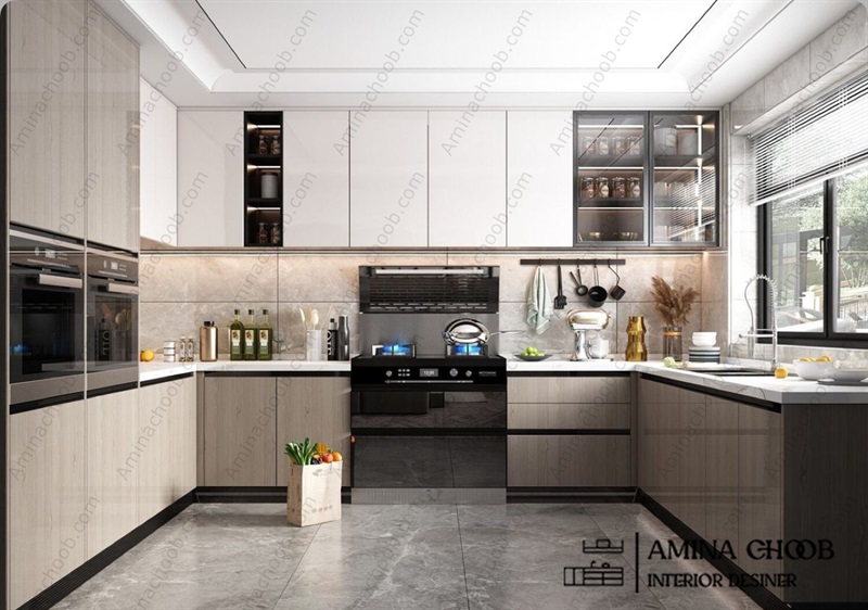 کابینت روکش PVC و روکش چرم