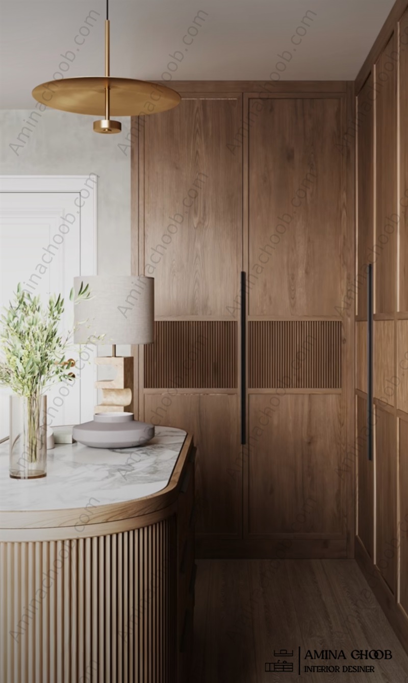 کمد دیواری روکش چوب