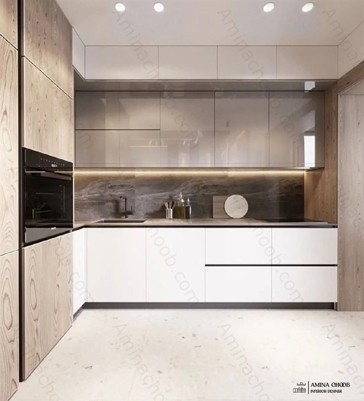 کابینت هایگلاس سفید نسکافهای