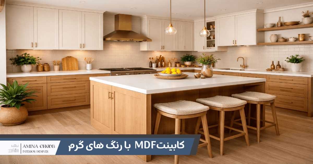 کابینتMDF با رنگ های گرم